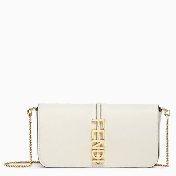 FENDI Handbags - Fendi Milk White Fendigraphy Chain Wallet